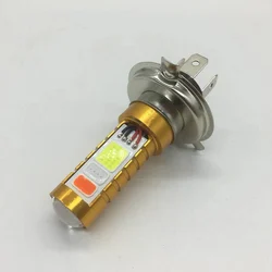 Фары для мотоцикла светодиодные лампы H4 P15D BA20D 3 COB 12 Вт Авто Противотуманные фары Дневные ходовые огни DRL Белый Красный Синий Вспышка стробоскоп лампа