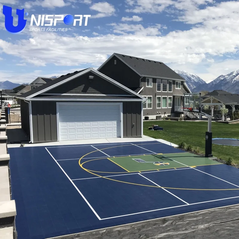 2025 FIBA Modular Outdoor Noise Reduction Plastic Flooring Mat Tiles Material Price Cost Backyard 3x3 Basketball Court Flooring