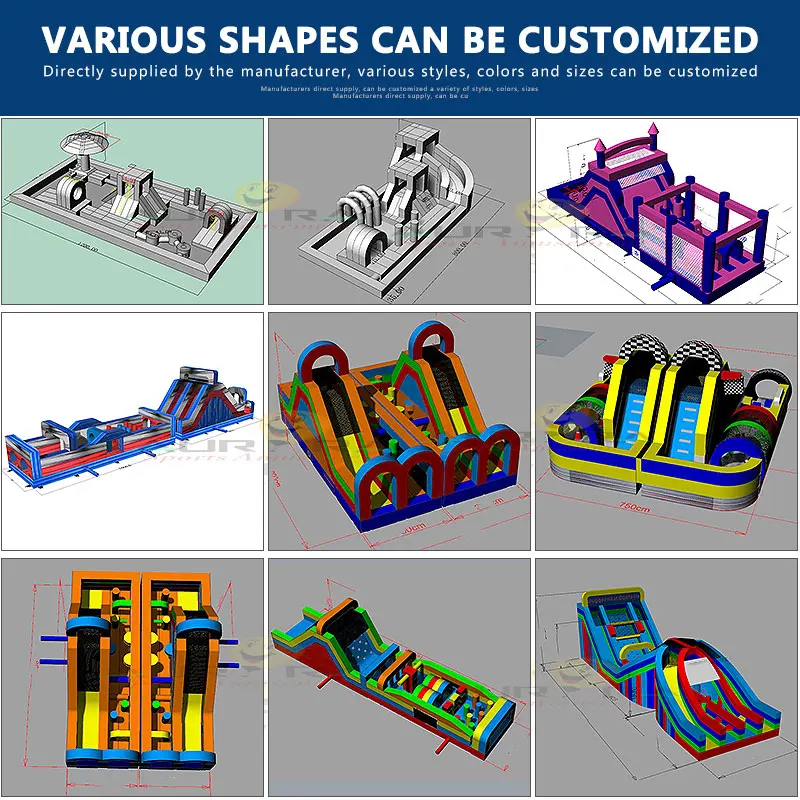 Interactive Challenge Inflatable Obstacle Course Type Adult Bounce House Rugged Warrior Inflatable Obstacle