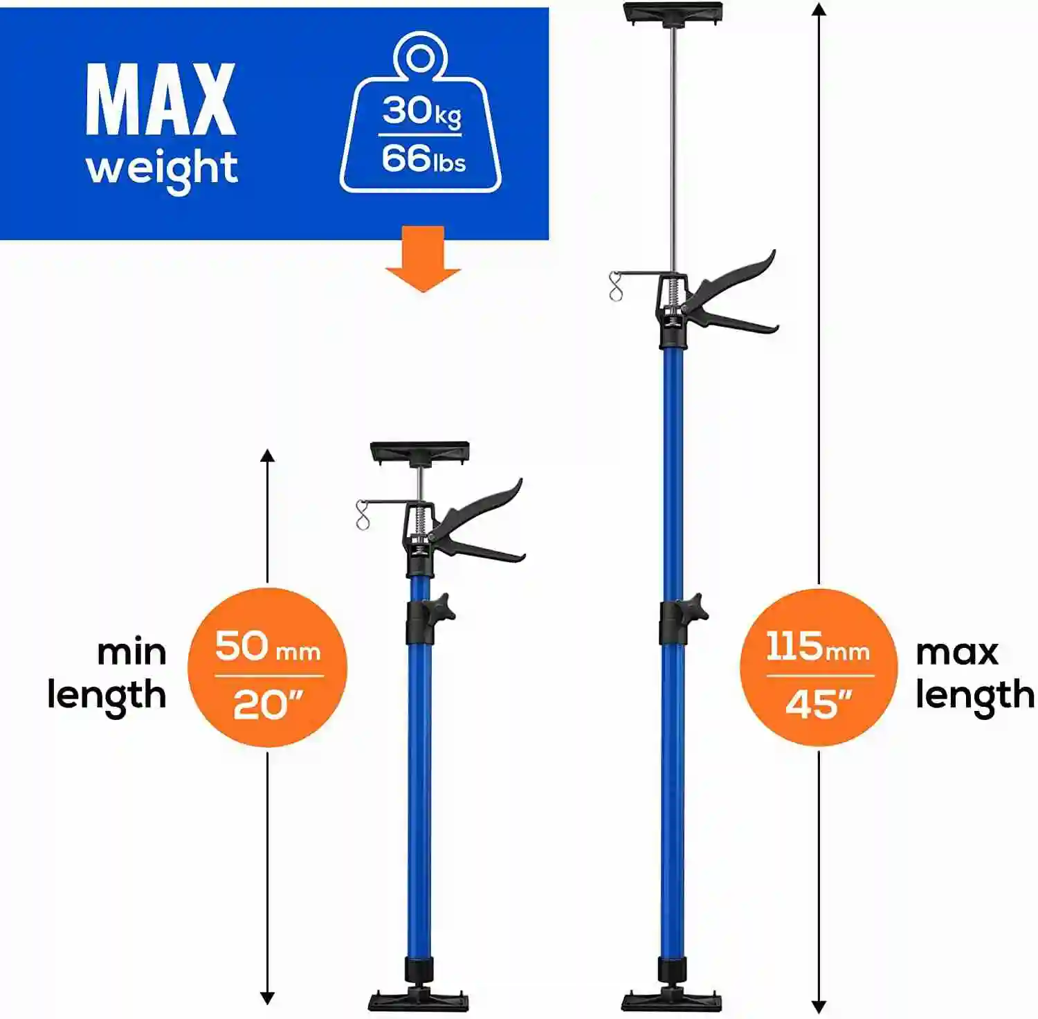 Steel Telescopic Quick Adjustable Barrier Support Rod Pole Upper Hand
