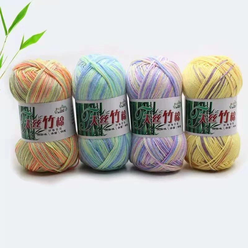 Free Sample 6 Ply 50 g  Factory Price Bamboo Cotton Yarn Super Soft Hand Knitting Blended Yarn