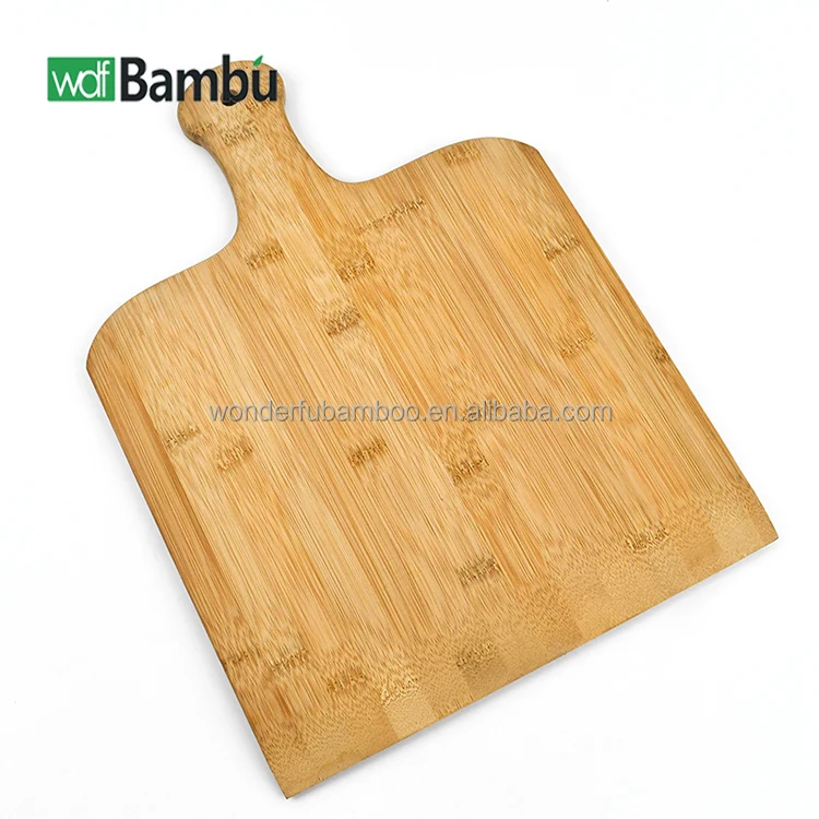 WDF High Quality OEM/ODM Wooden Pizza Shovel Paddle Charcuterie Board Natural Bamboo Pizza Peel With Handle