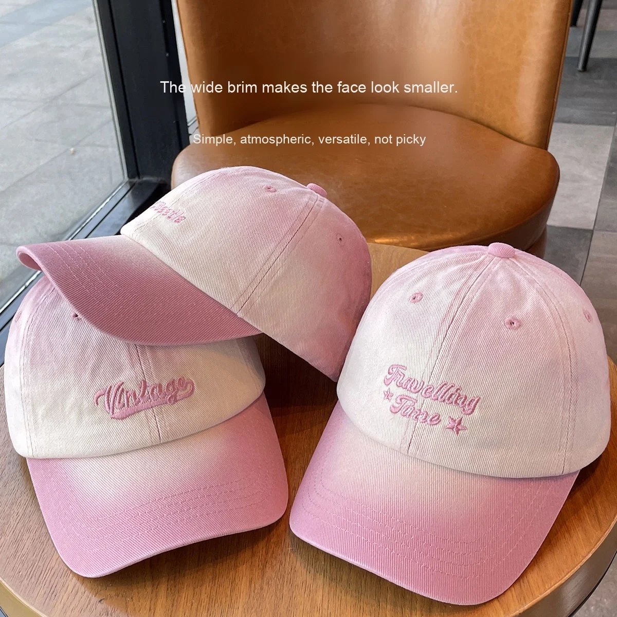 Wholesale 2025 New Arrival Pink Baseball Cap for Men Women High Quality Sporty Style Washed Embroidery Letter Promotion Price