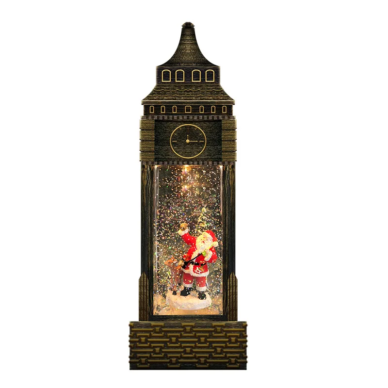 Romantic Vintage Tower Festival Angel Snowflake Santa Claus Music Box