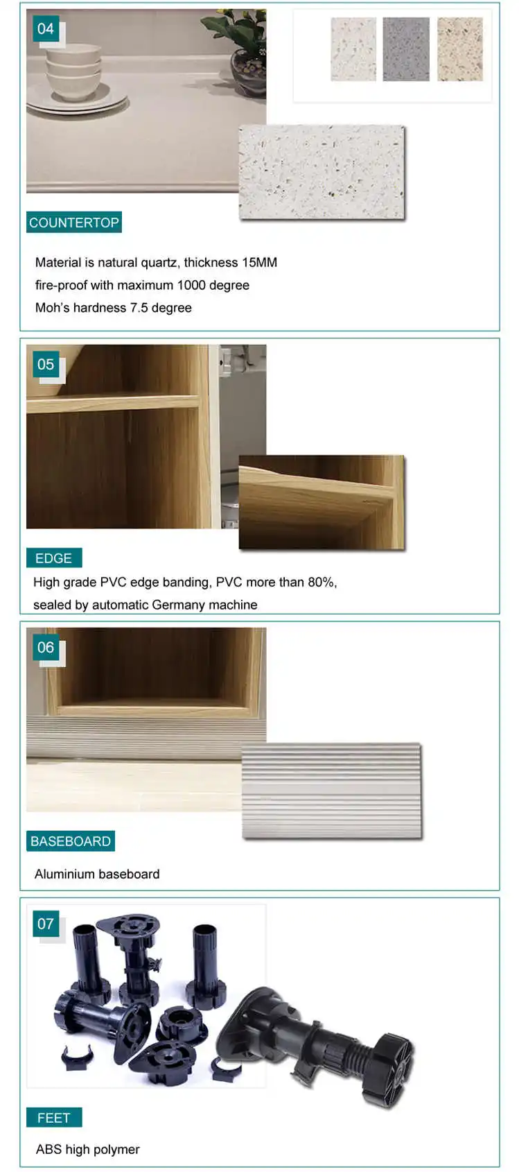 Three Pieces Mahogany Base Full Extension Slides Kitchen Wall Cabinets Set Furniture With Glass Doors
