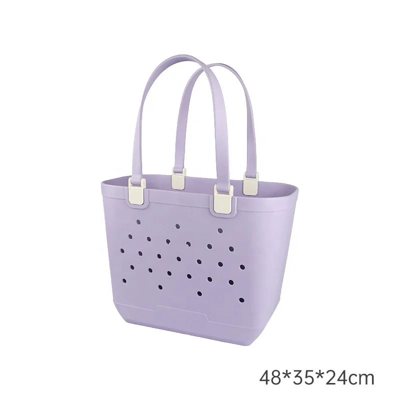 High Quality New Design Patent Outdoor Large Capacity EVA Beach bogg Bag  Waterproof Rubber Silicone Stylish Handbag Modern