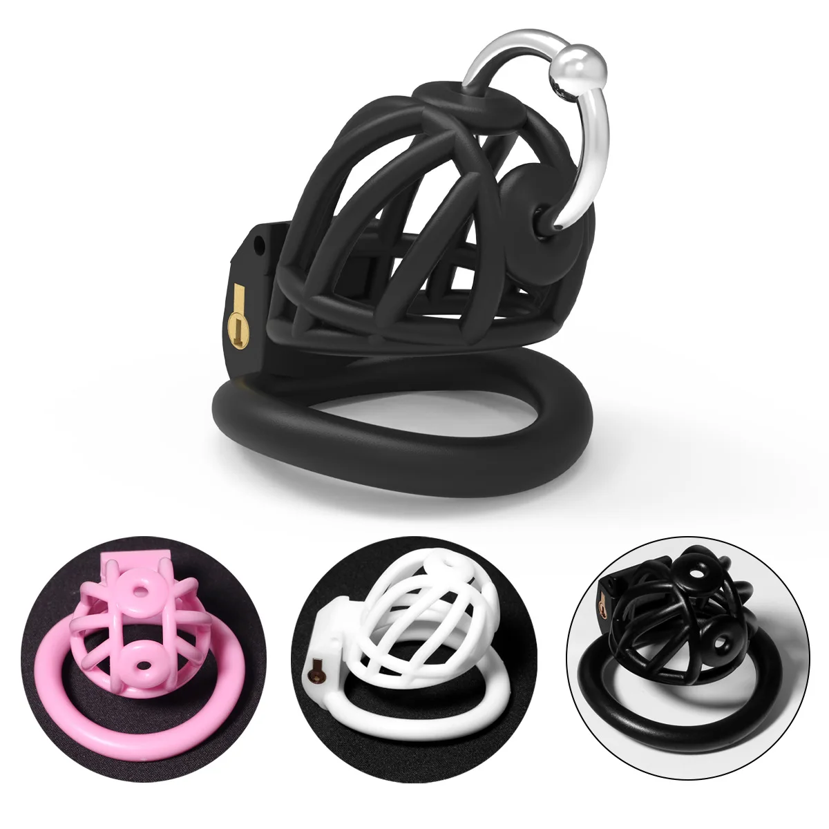 Wholesale Locked In Lust Male Chastity Device Sissy Chastity Cage With 4  Base Ring From m.alibaba.com