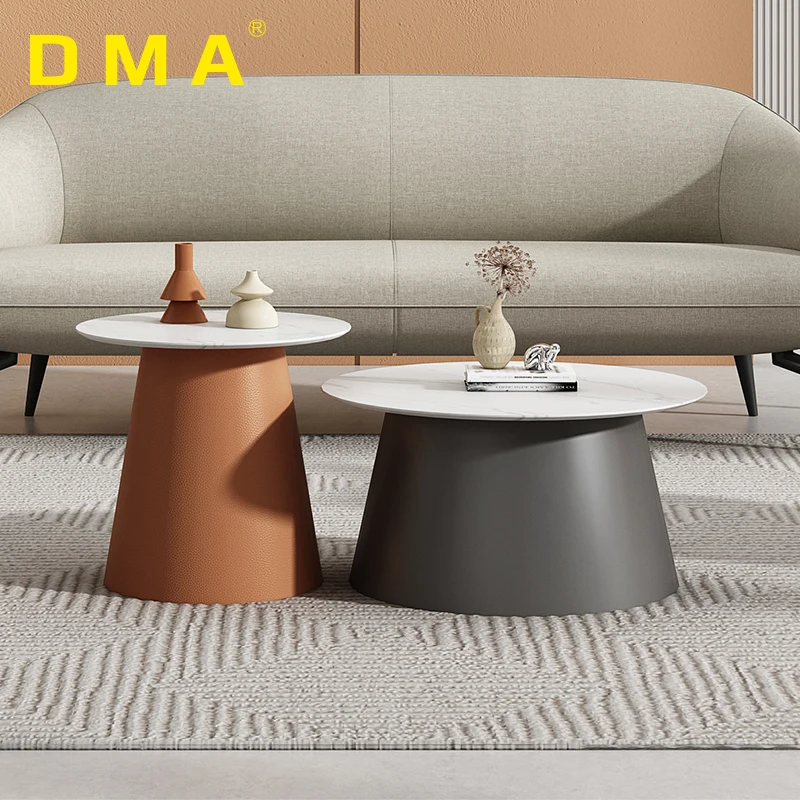Modern Slate Top Coffee Table | Metal Side Table for Living Room ...