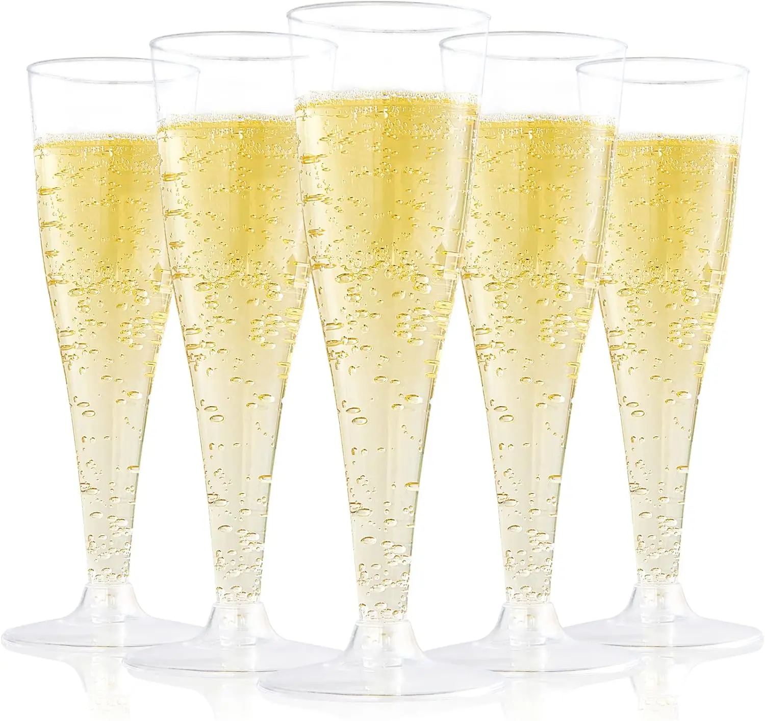 4.5 Oz Plastic Champagne Flutes,Clear Champagne Glasses,Disposable ...