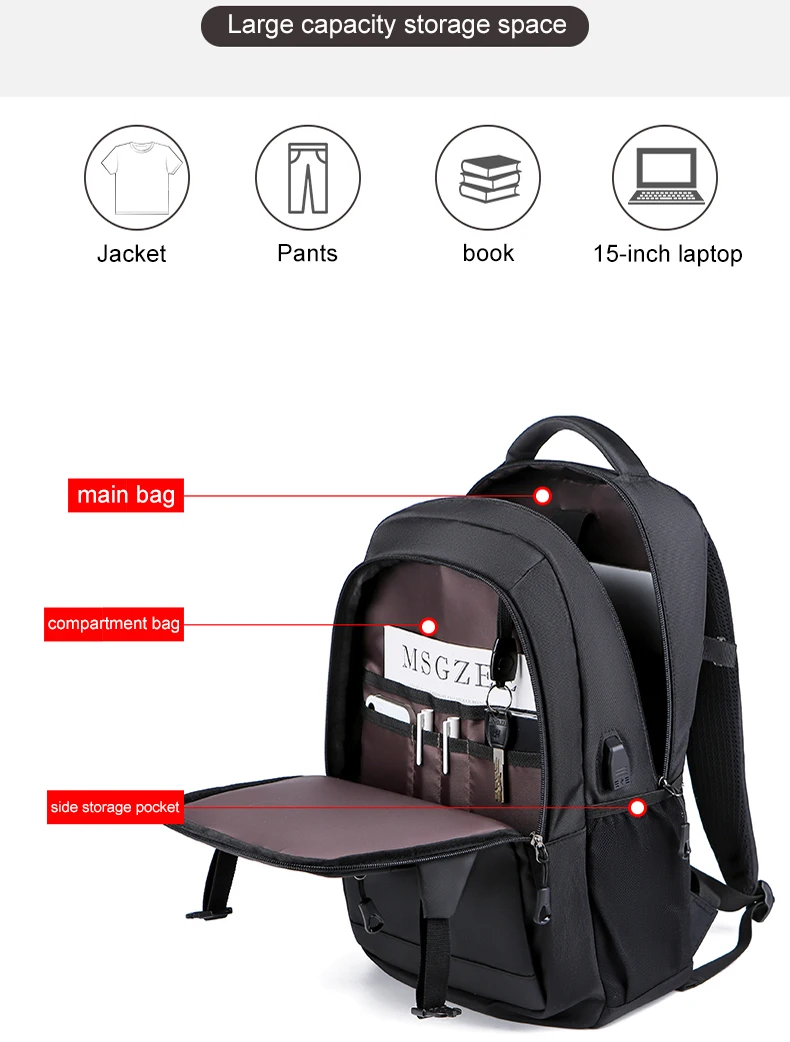 Custom College Portable Travel Lightweight Bag With Headphone Usb Hole ...