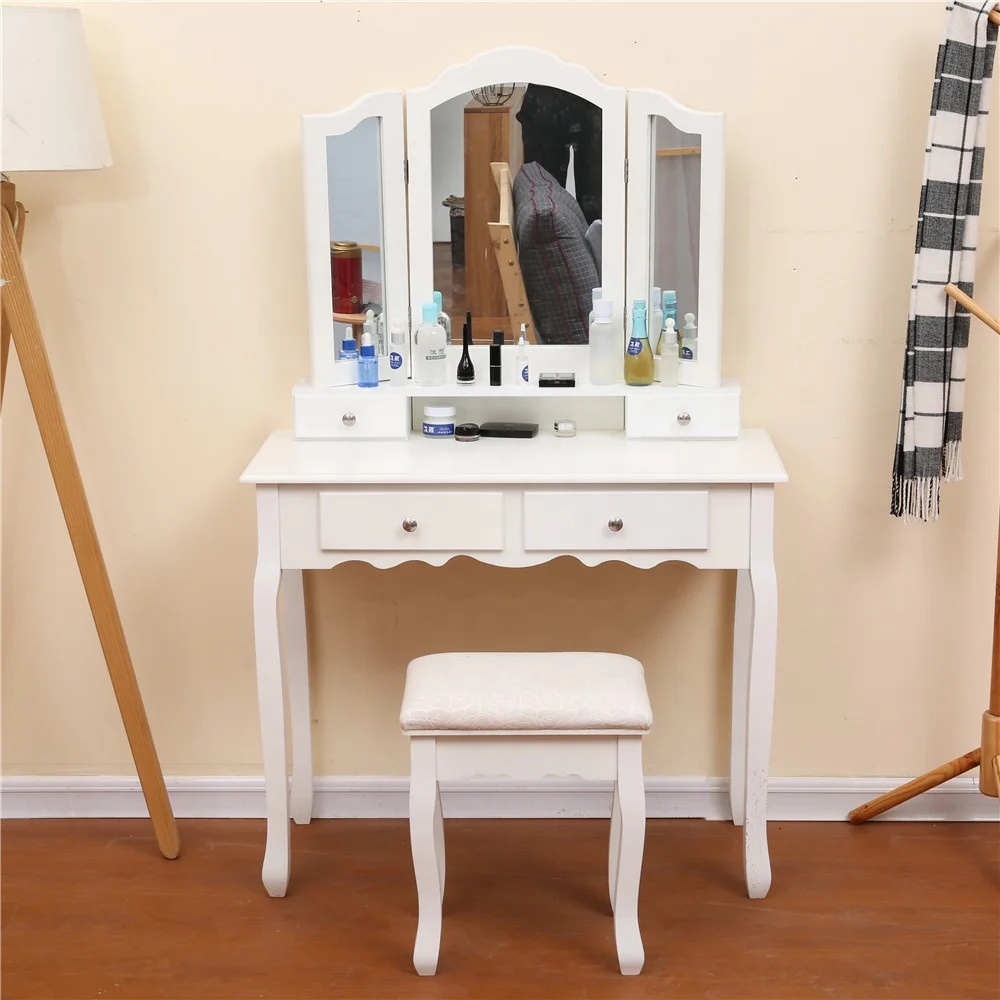 
Manufacturer Bedroom mirrored dressing table French Style Antique White vanity dressing table dressing table modern 