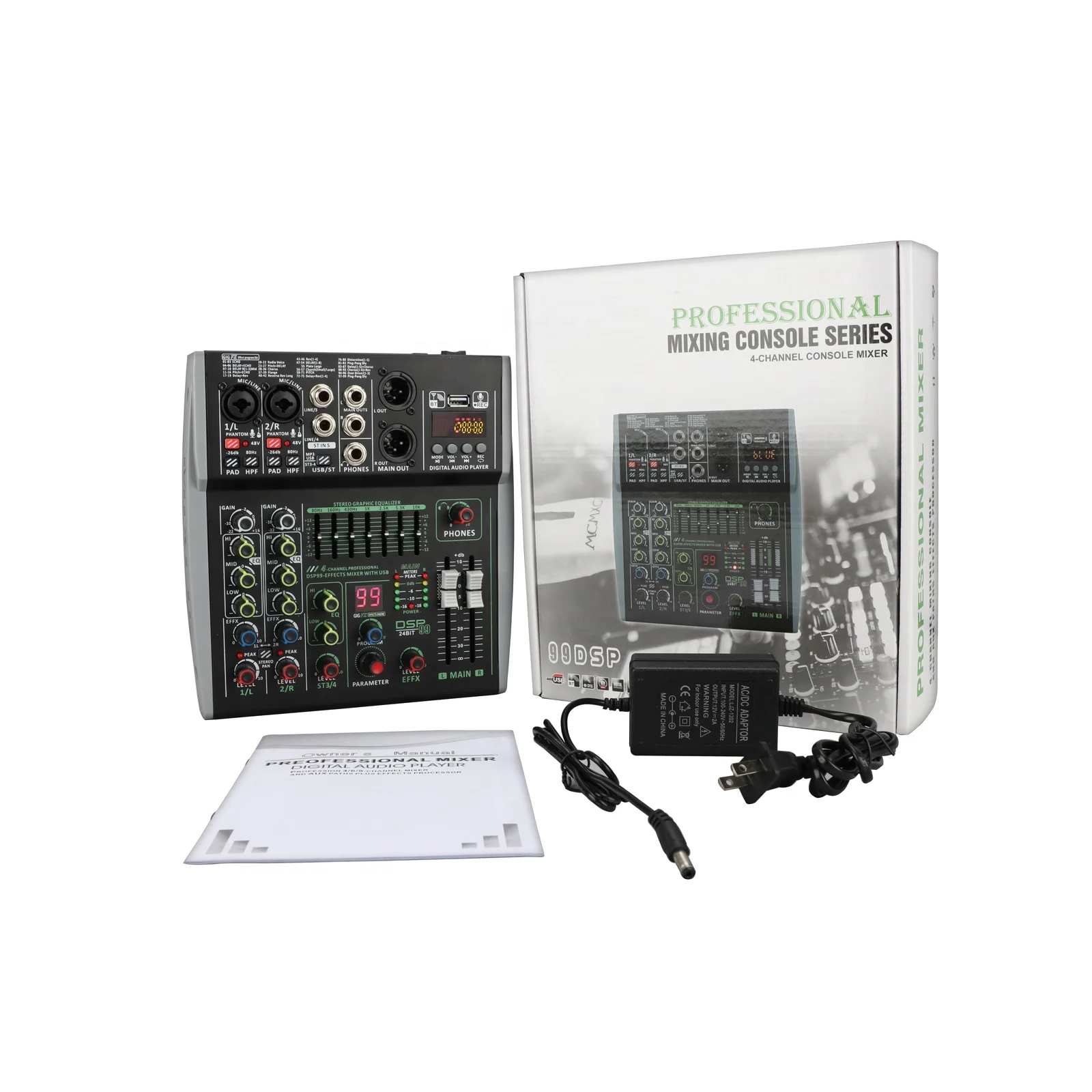 LX402DSP - Hot Selling 99DSP EQ Mini 4 Channel Mixer