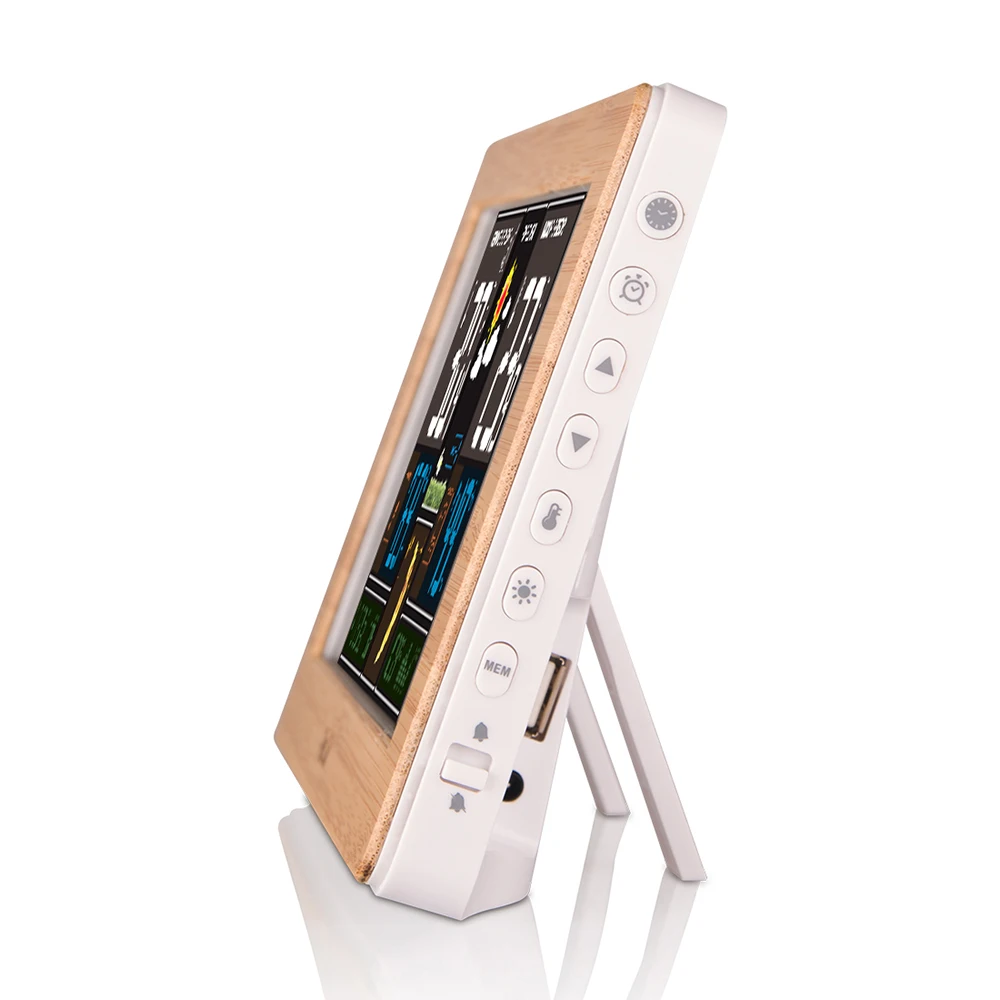 
Комнатный и Уличный Термометр, цифровая цветная Беспроводная профессиональная метеостанция с календарем и Wifi 