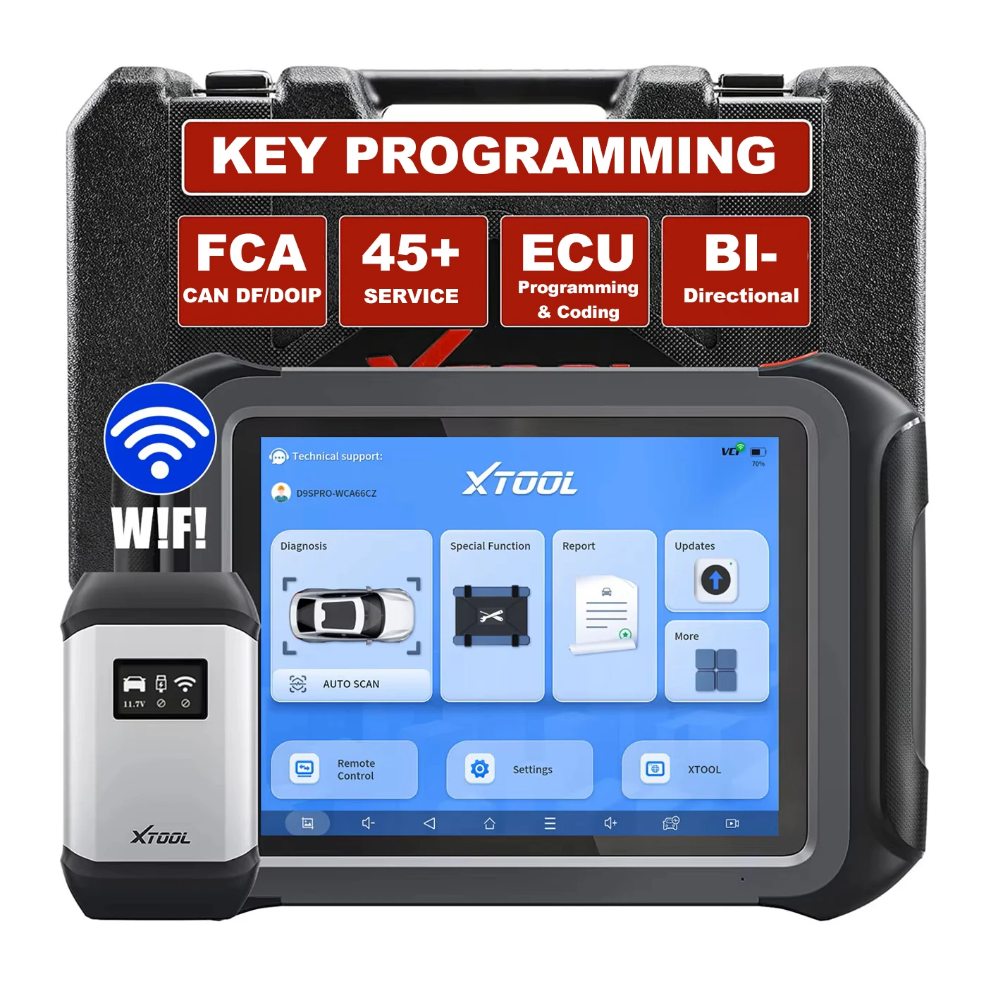 XTOOL D9S Pro Engine Diagnostic Scanner New Car Key Programmer Obd2 Scanner Professional Car Diagnostic and Key Coding Tool