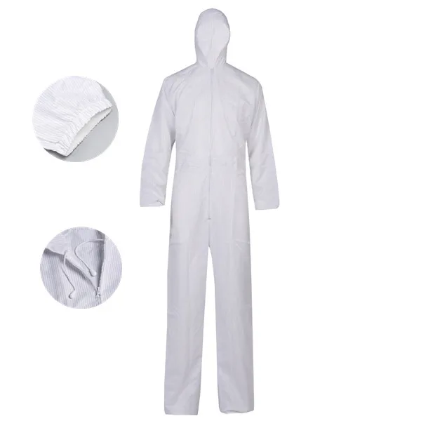 Polyester Paint Coverall White Color Reusable Antistatic Carbon Fiber Spray Suit