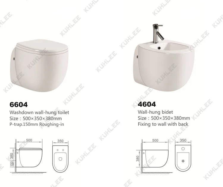 Wall Hung Toilet And Wall Hung Basin Set Round Ceramic Bathroom Set Suite For Wholesaler