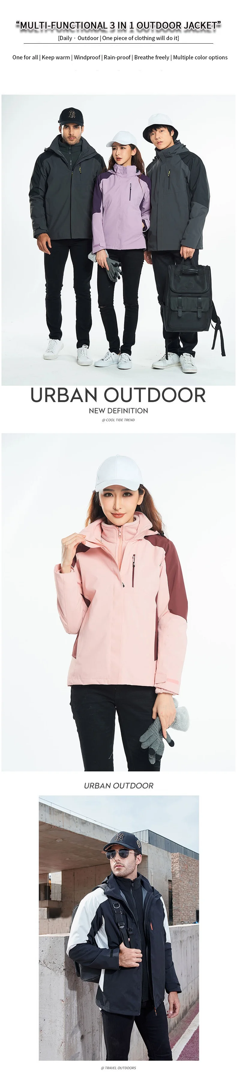 Fashionable Outdoor Wind Resistant Winter Hiking