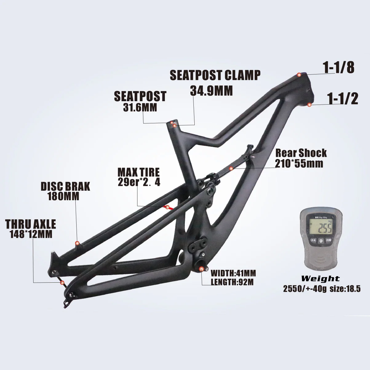 Full Suspension Enduro Mtb Frame Fm830 29er 148x12mm Bb92 Pressin