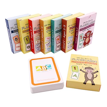 Custom Baby Alphabet Phonics Flashcard Printing Services Sight Words Waterproof Educational Flash Cards/Cognitive Cards For Kids