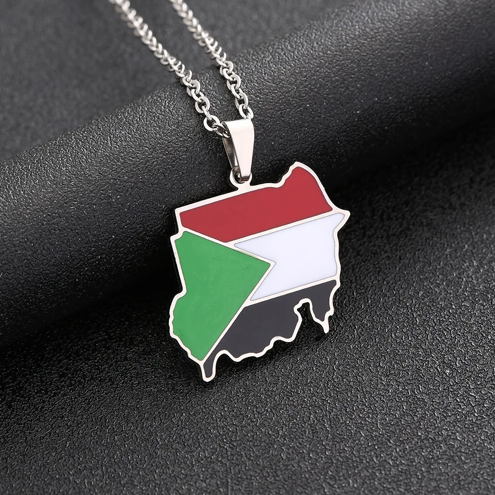 Map Flag Pendant Necklace