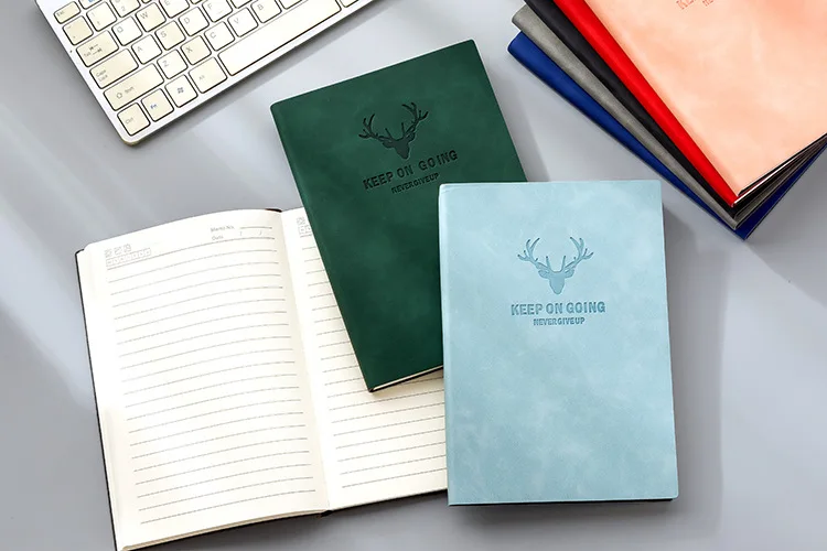 Customized logo luxury pu leather journal notebook a5book cover paper leather diary 2026 planner printing pastel hardcover