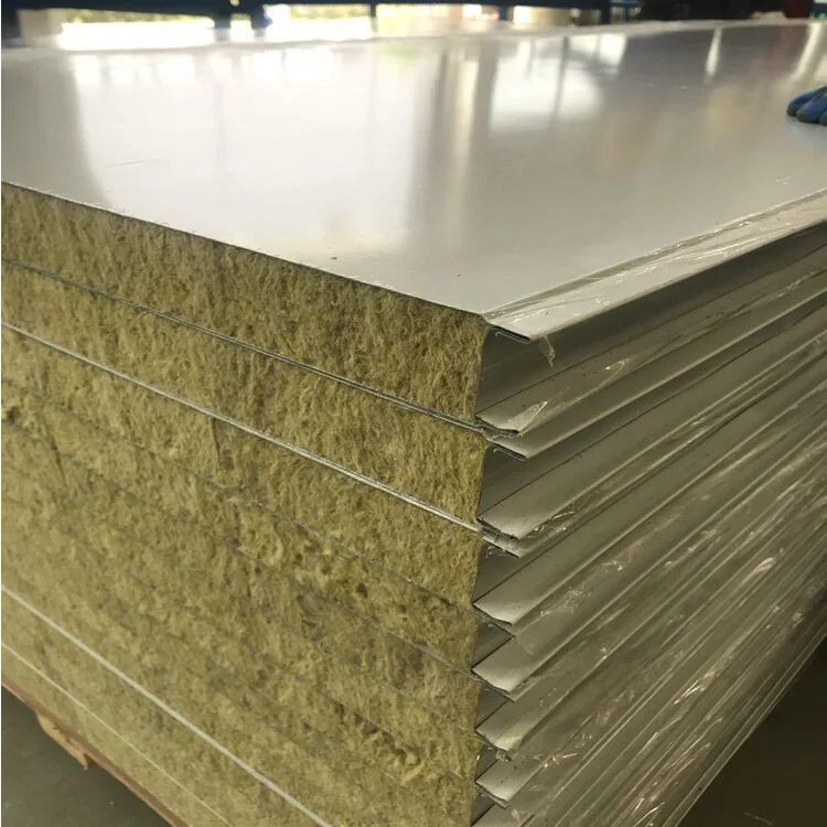 Modern Design Rock Wool Insulated Metal Panels for Hotels Durable Fireproof Clean Room Partitions Cold Room Workshop Hospital