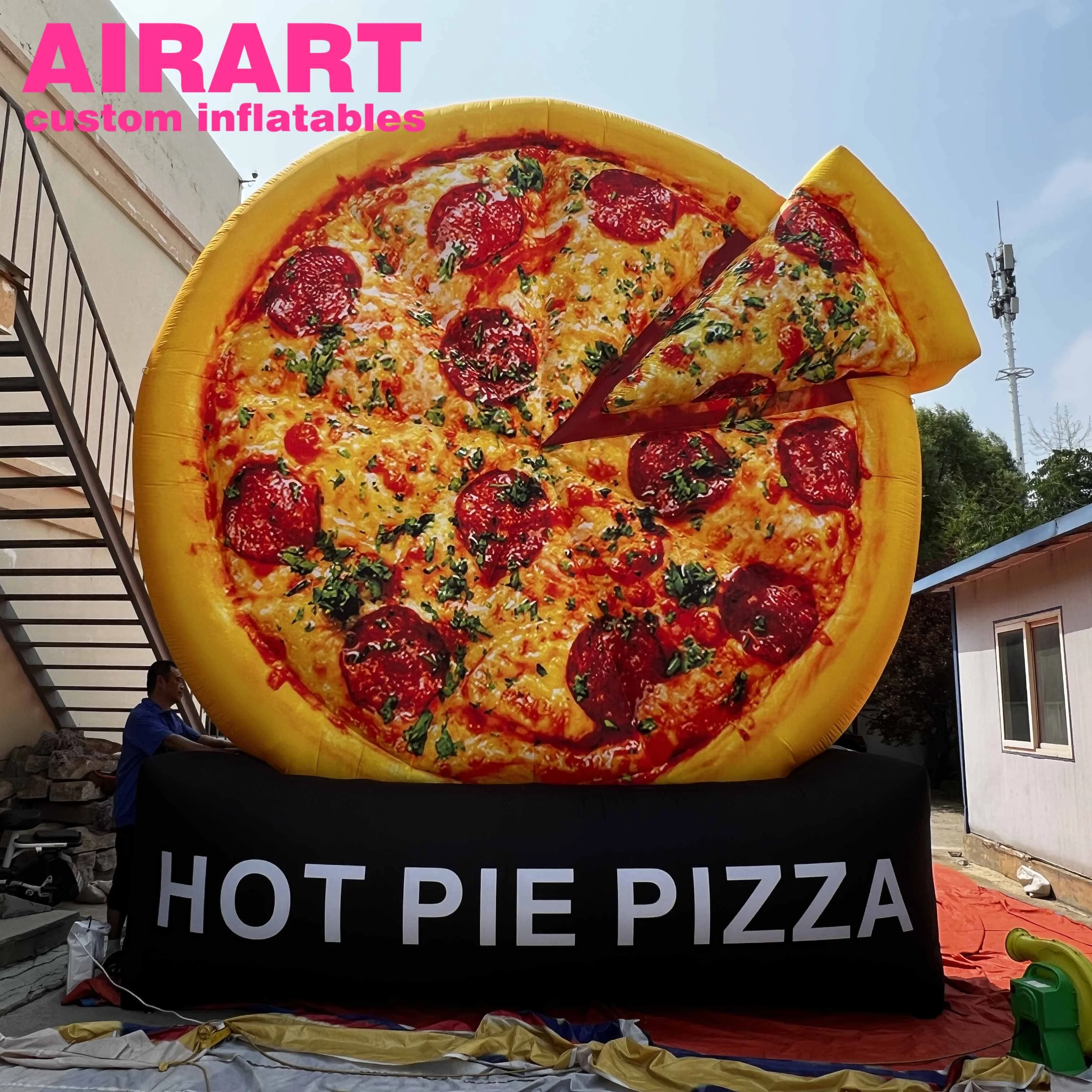 Advertising Inflatable Simulation Pizza Model,lifelike Inflatable Pizza Pie for Food Festival Display