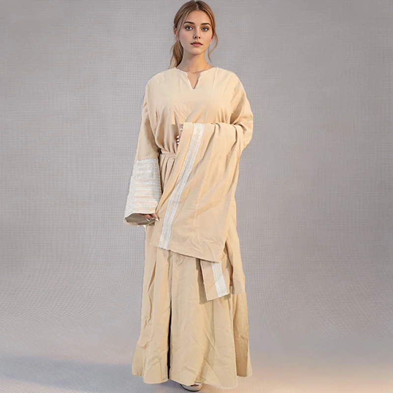 Solid Color Women's Abaya Dress New Design Islamic Jubba Breathable Hotsale Boutique Daily for Daffah Jubah From Malaysia