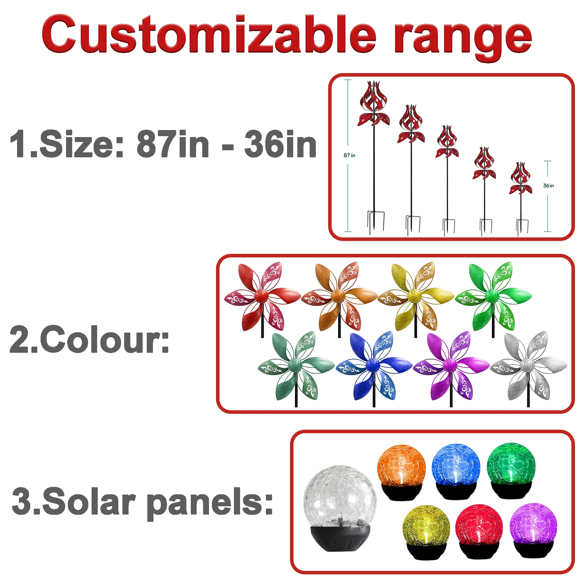 Metal Dynamic Wind Spinner Waterproof Courtyard Garden Art Decor Windmill Stake