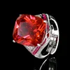 Bague en corindon rouge, taille ajustable