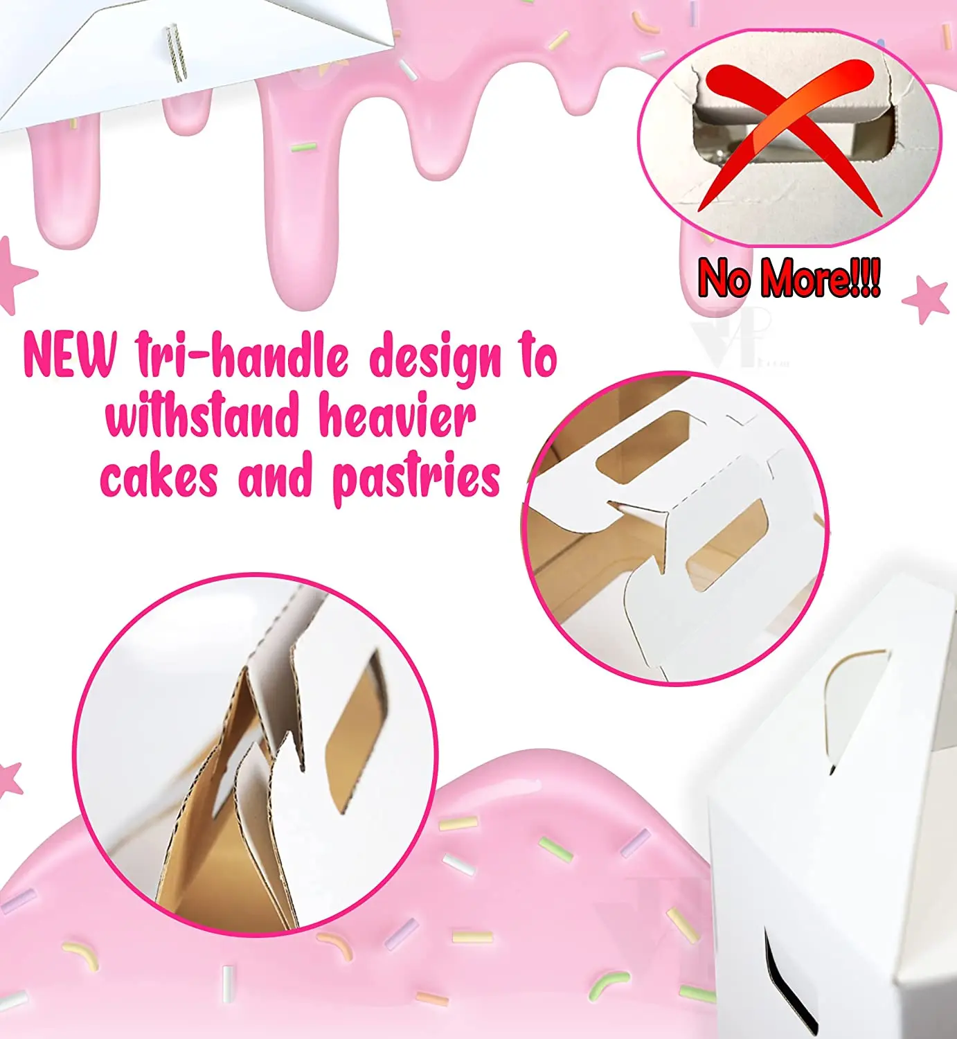 Large Cake Boxes 10 X 10 X 12 Tall Cake Boxes Cardboard 3 Tier Tall Cake Paper Box Packaging With Window 16 Inch