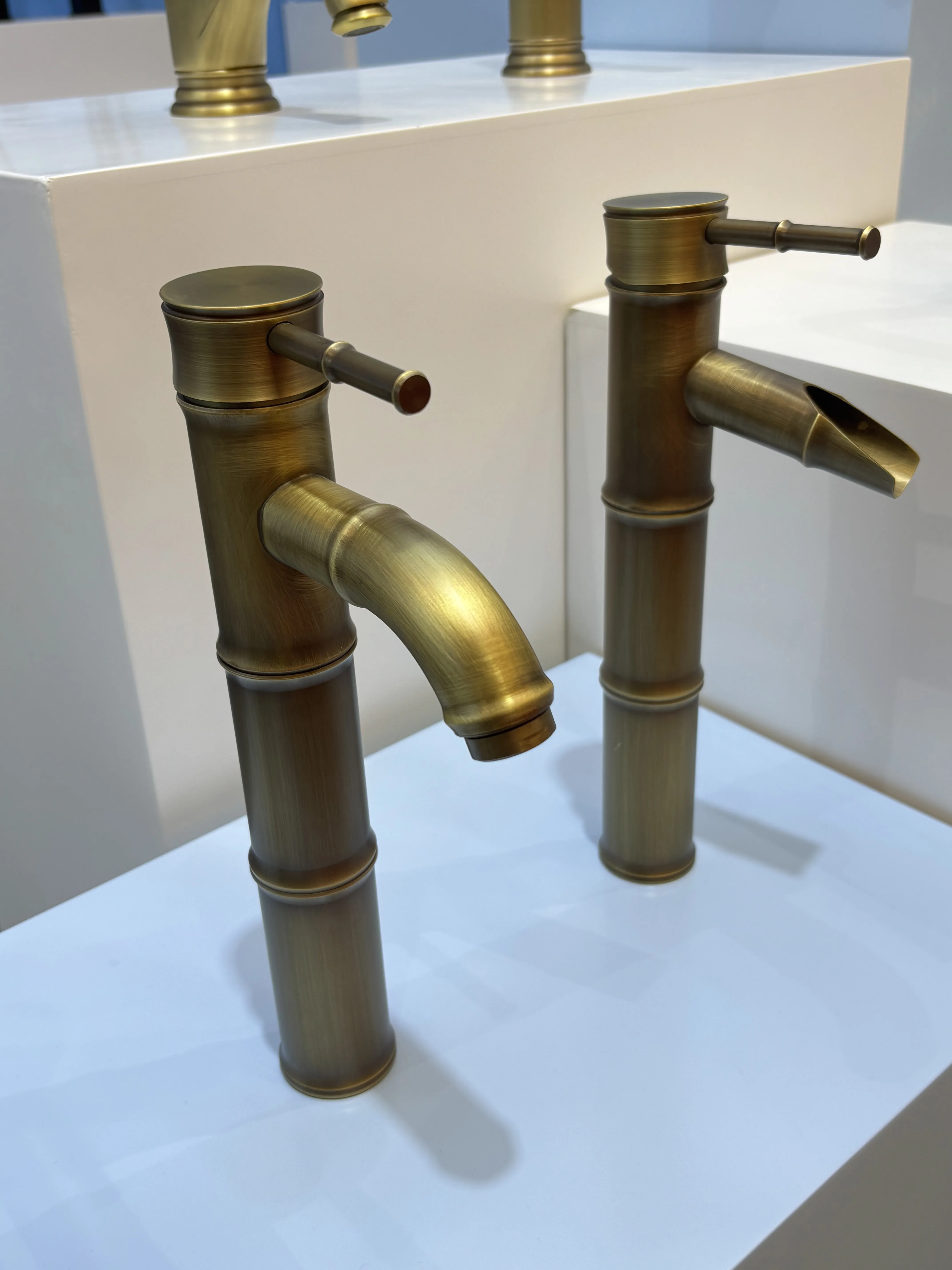 Luxury Tall Bamboo Shaped Brass Basin Tap - Bronze  factory