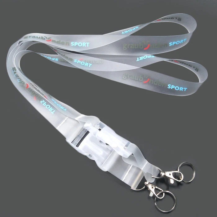 Custom Logo Printed Transparent TPU Lanyard New Design Neck Strap Mobile Phone Holder Silk Screen Printing Manufacture Direct