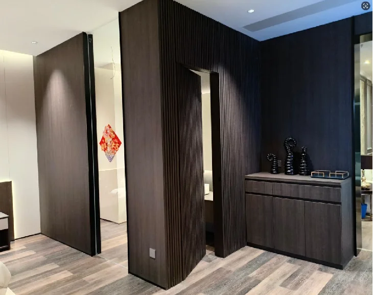 Pintu Interior Komposit Tak Terlihat Melinco, Bahan Polimer Kayu Tahan Api, Desain Modern untuk Penggunaan Perumahan, Dibuat Sesuai Pesanan