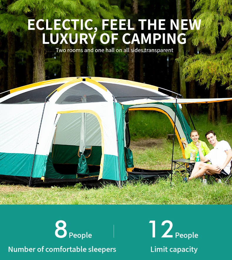 Outdoor Luxury Tents Waterproof Camping Supplies Family Portable Tent