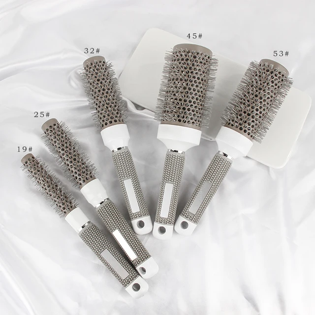 Multi-model Heat-resistant Slip-resistant Ceramic Aluminum Ube Styling Comb Heat Resistant Curly Hair Roller Brush
