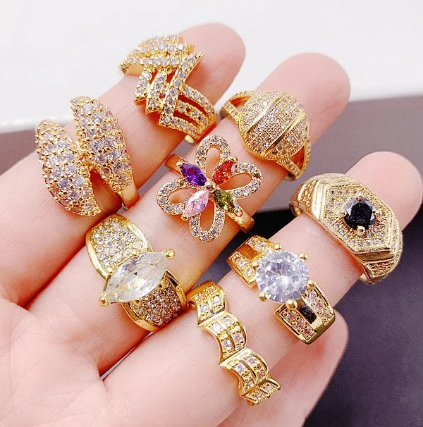 18k Plated Finger Ring Women Engagement Wedding Daily Casual - Temu