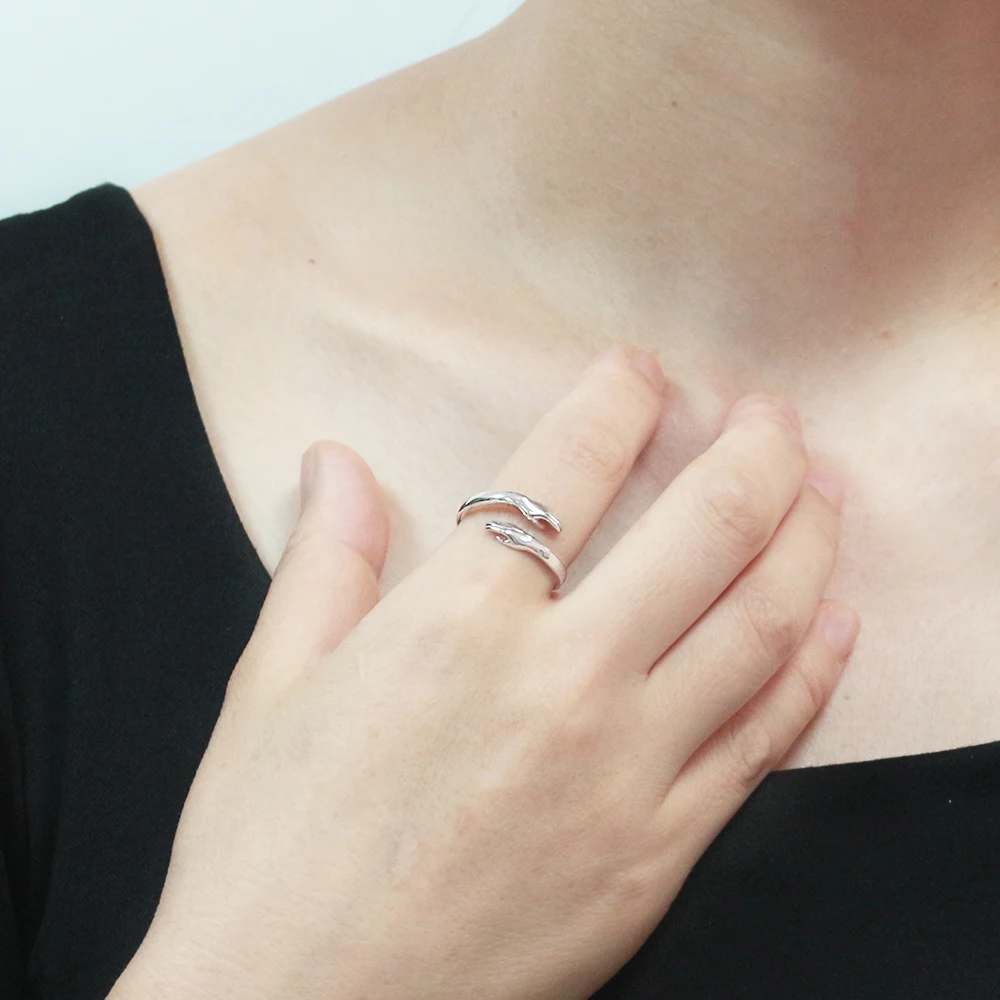 thumbnail image 2 of Sterling Silver Double Heart Infinity Knot Ring With Clear CZ - Sizes 4-12 2 of 6