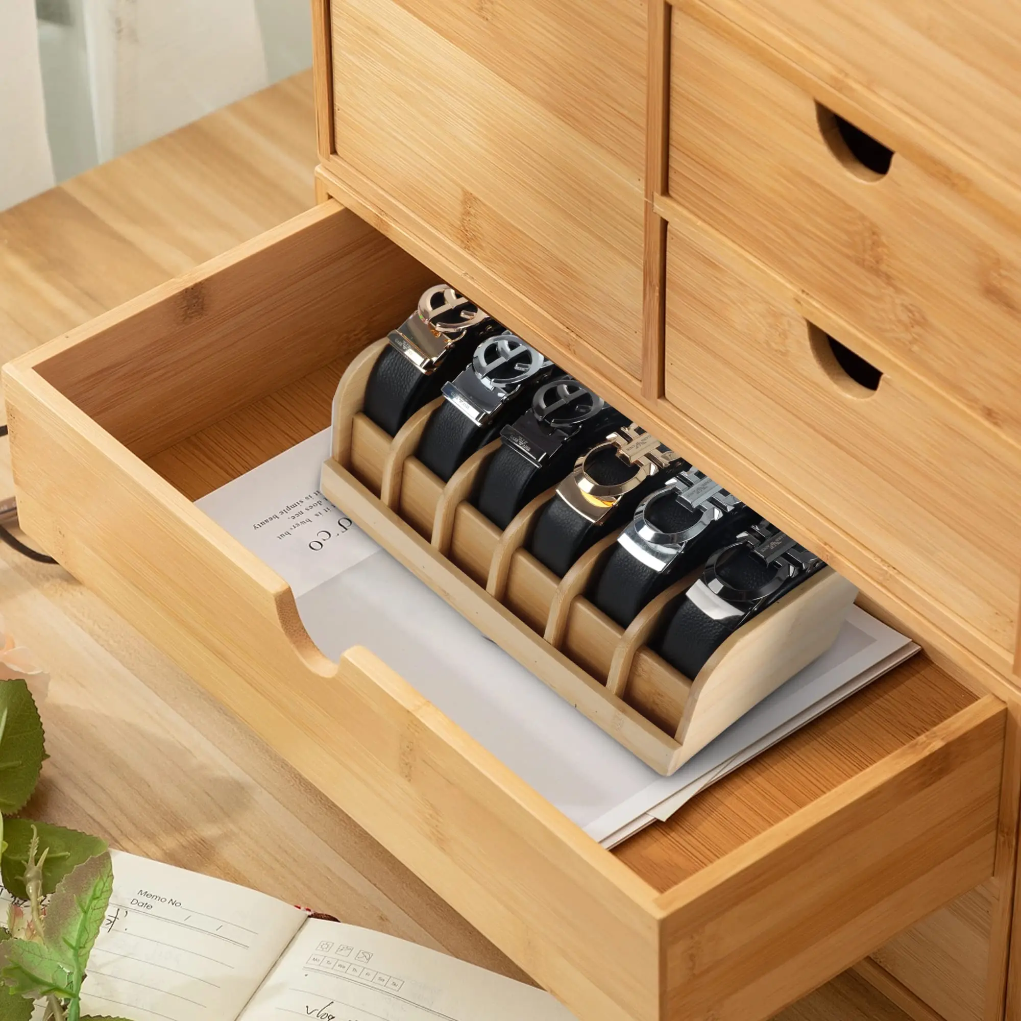 tie and belt organizer box