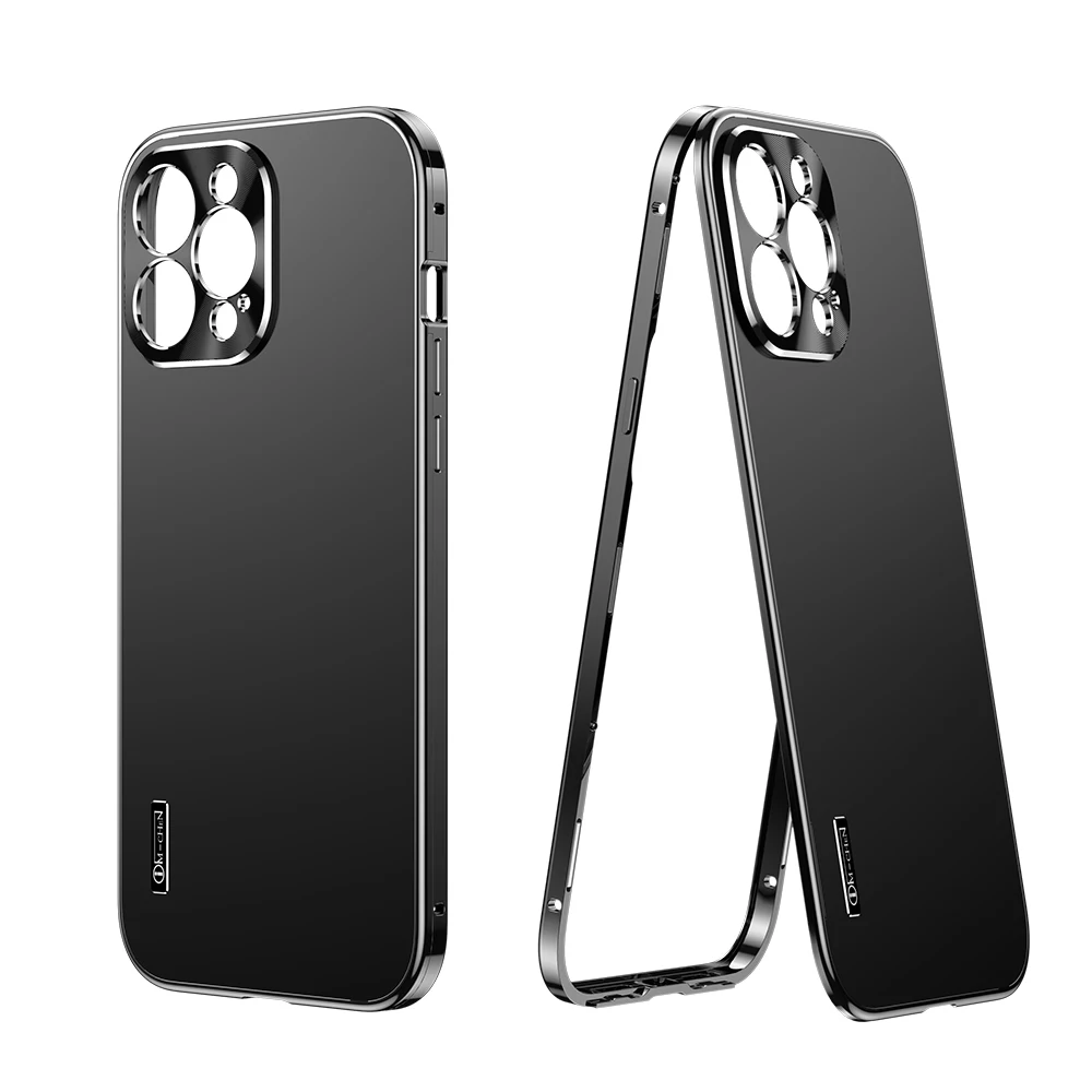 Aluminium Luxury Ultra Thin Phone Case For Iphone 14 Pro Max Metal Back