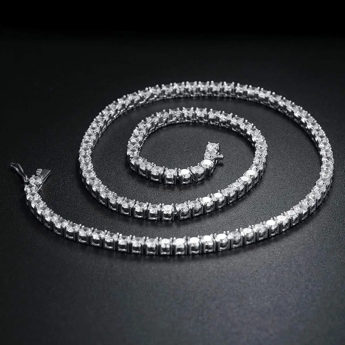 Tennis Link Cubic Zirconia Necklace Set
