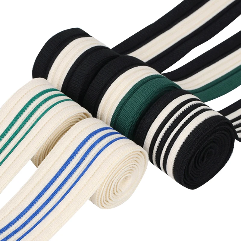 Garment Accessories Colorful Printed Polyester Nylon Webbing Band Woven logo Spandex Elastic Webbing Strap