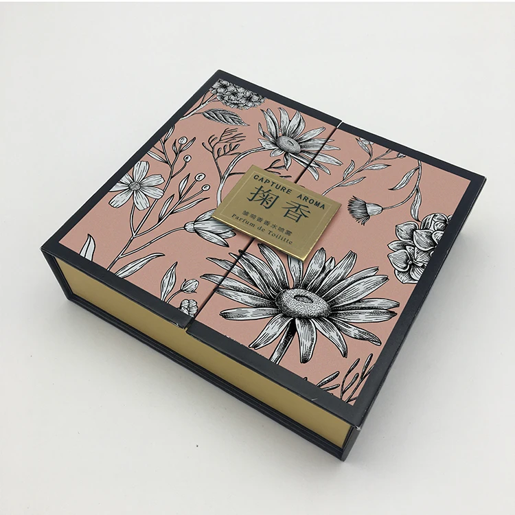 Custom Luxury Cosmetic Packaging Box with CMYK 4 Color Offset Printing and Recycled Materials for Perfume Bottle Box