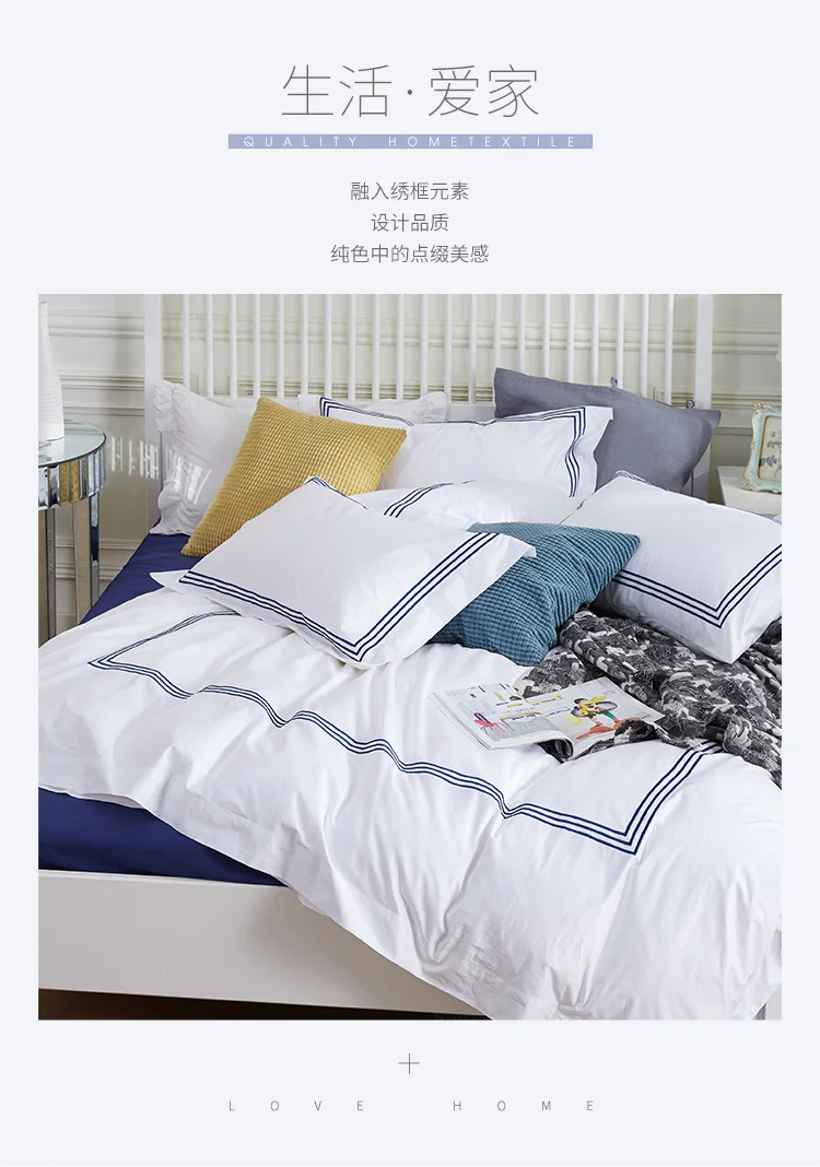 Wholesale 5 Star Hotel Linen 400tc 100 Cotton Bed Sheet Bedding Set