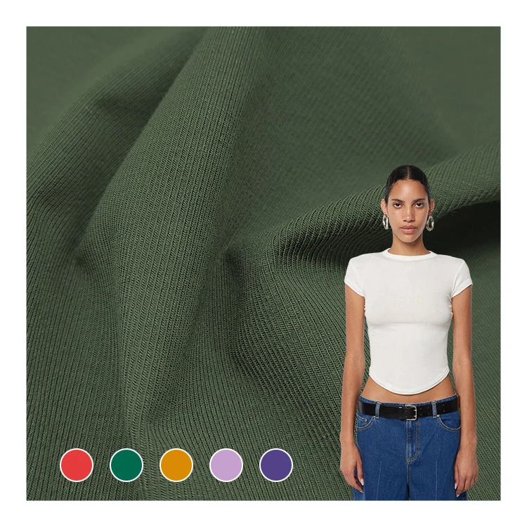 Tukkukauppa: pehmeä elastan-neulottu raitakangas, rayon-materiaali, yksiväriset nylon-spandex-tencel-raita-kangas/