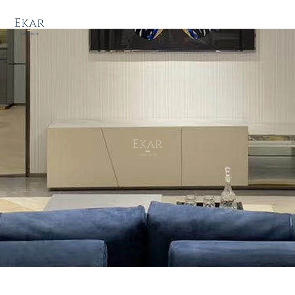 product ekar furniture modern furniture tv stand marble top tempered glass top cabinet tv cabinet-63