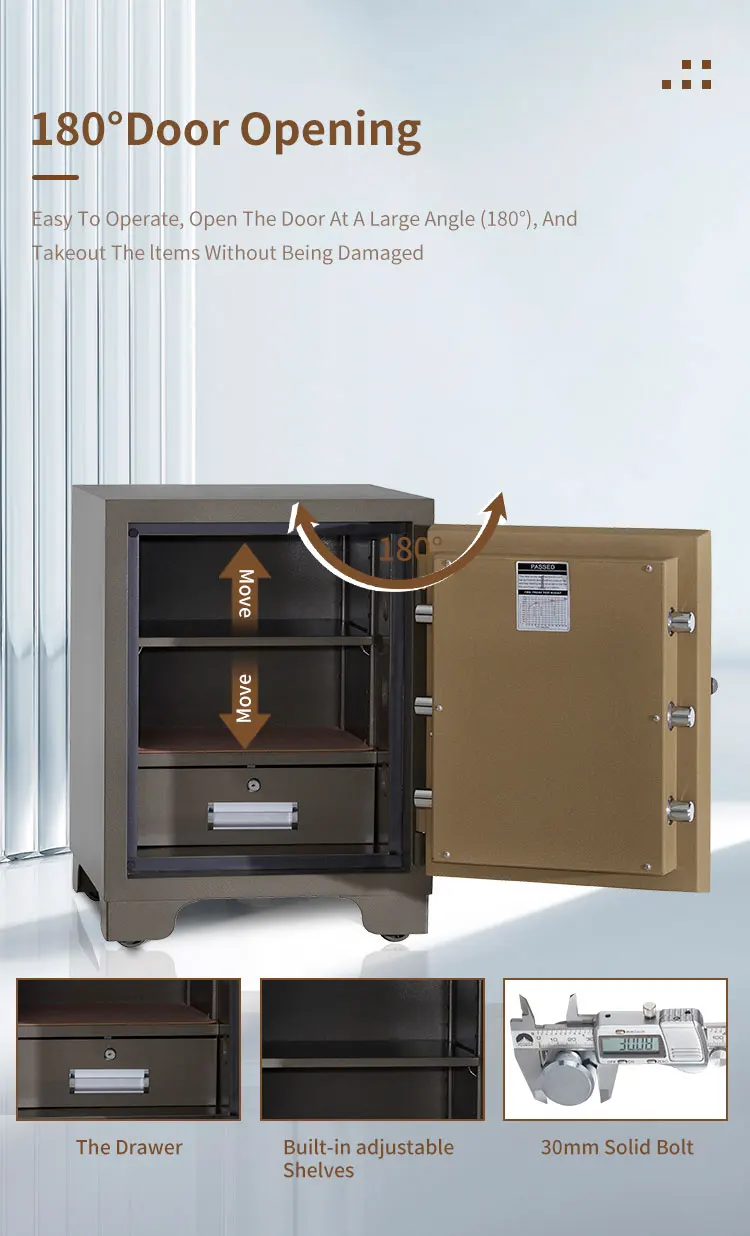 CEQSAFE 2 Hour Double Key High Quality Security Strong Metal Home Deposit Money Fireproof Safe Box factory