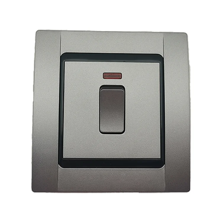 VNX Double Plate Silver Series 20A AC Switch DP Water Heater Electrical Switch With Neon