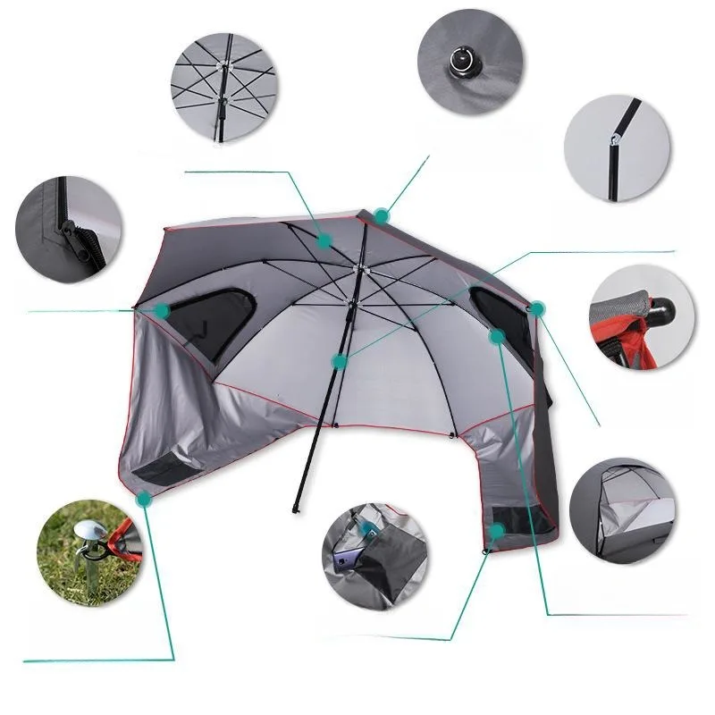 Windproof Uv-proof Beach Fishing Umbrella For Outdoor Camping_voghion.com