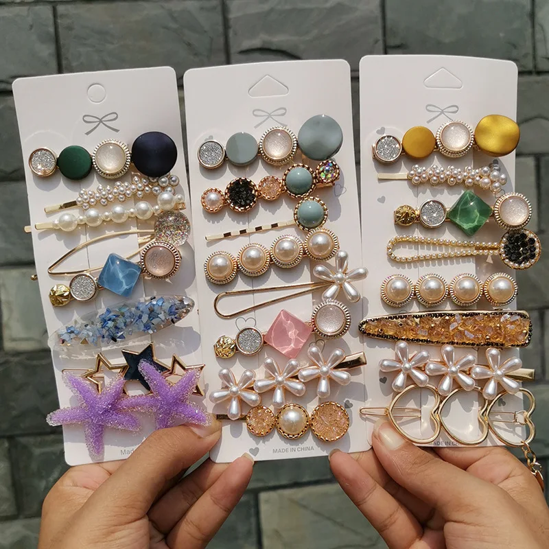 Hairpin Acrylic Leopard-print/zebra-print Hair Clips Set Simple Geometric Duck Bill Hairpins Hair Accessory For Women Girls Accessories